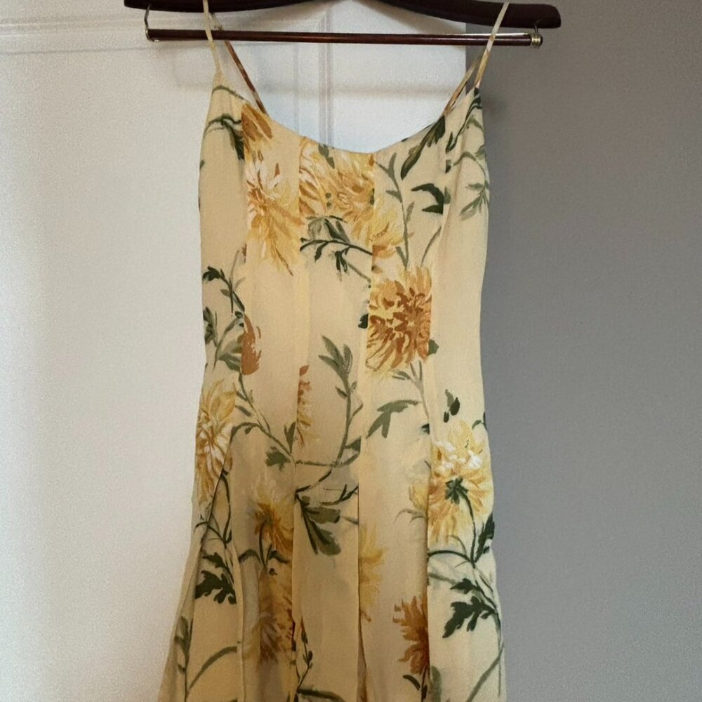 Reformation Yellow Mini Dress Size 0 (XS)